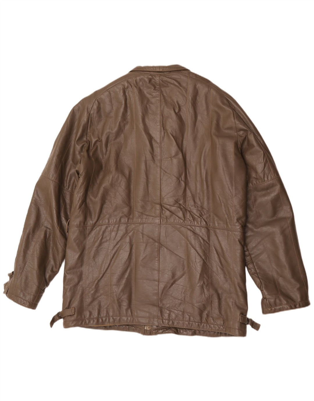 Vintage męska kurtka skórzana IT 54 2XL brązowa