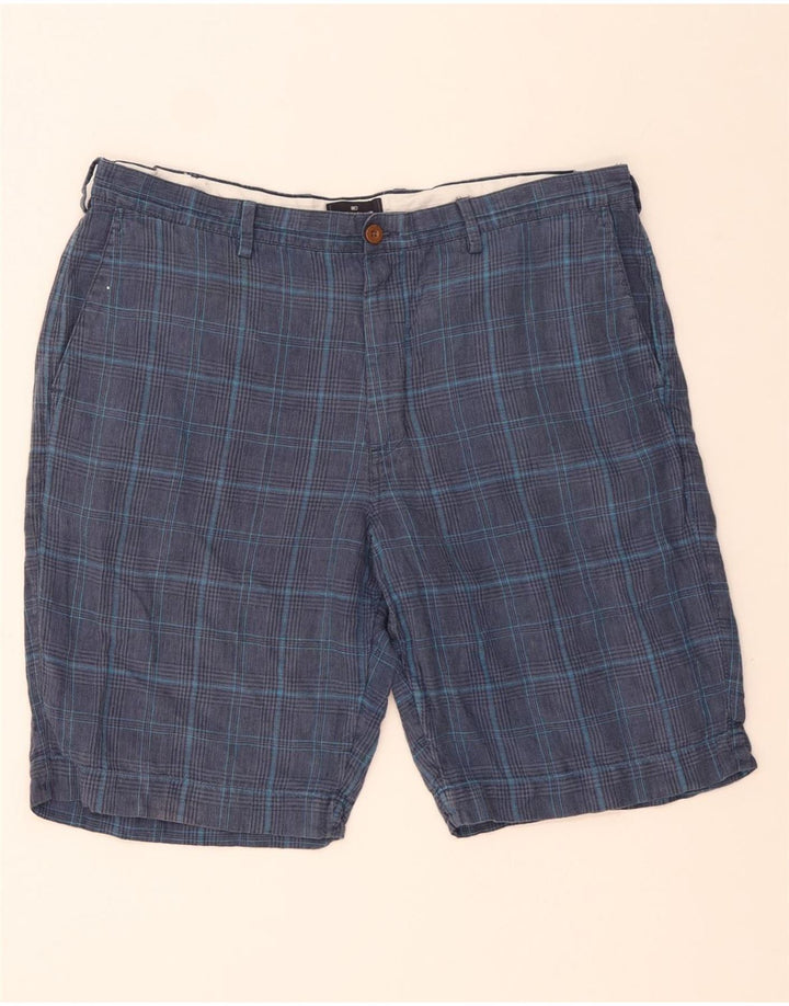 Męskie spodenki Chino MARKS & SPENCER W40 XL, lniane w granatową kratę