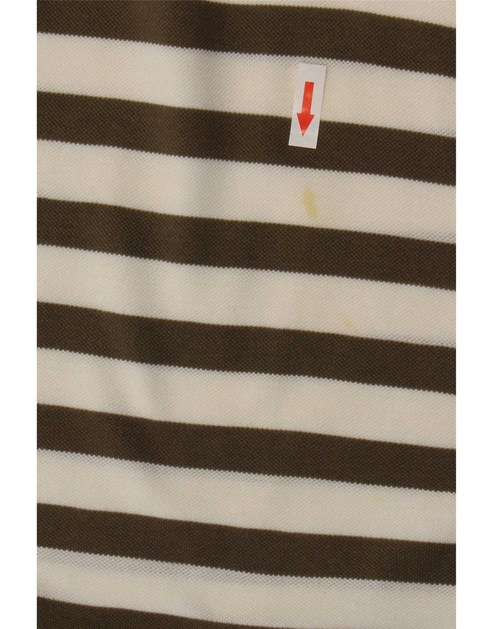 Męska koszulka polo Massimo Dutti, duża, bawełniana w brązowe paski