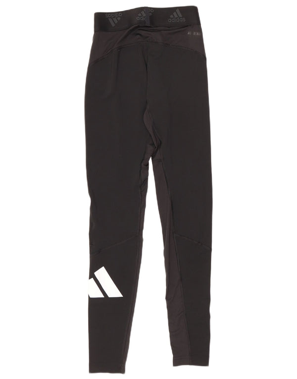 Damskie legginsy Adidas Graphic UK 10, małe, czarne, poliestrowe