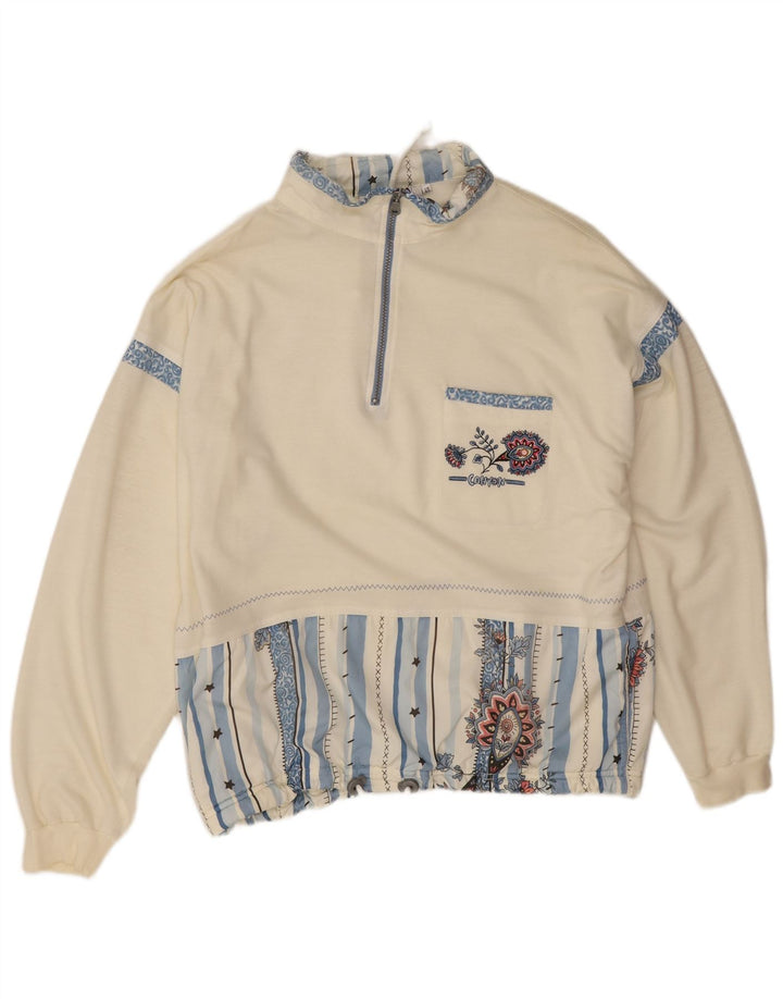 Damska bluza oversize Canyon EU 40, średnia w kolorze złamanej bieli, w kwiaty