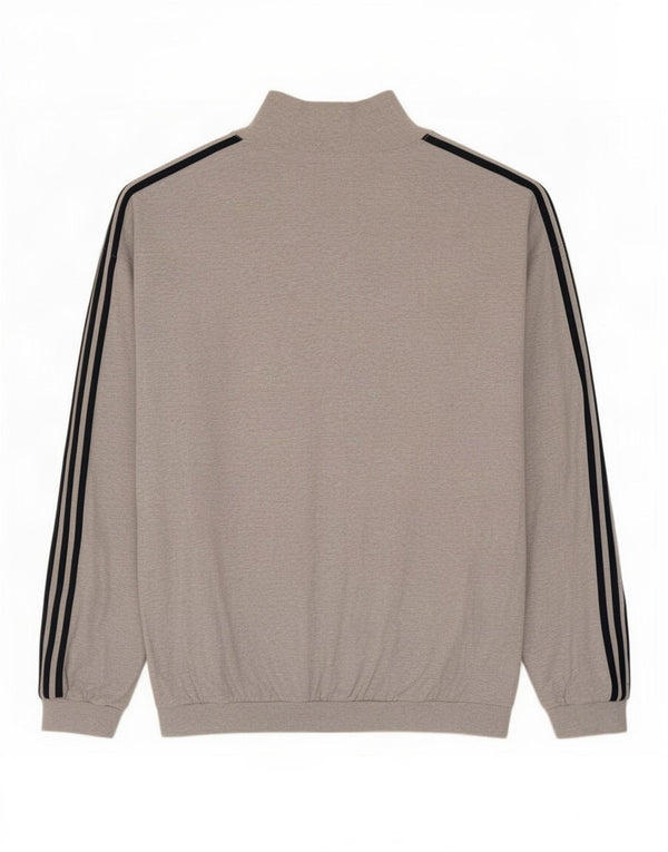 Adidas Mens Tracksuit Top Jacket UK 42/44 Large Grey Flecked Cotton