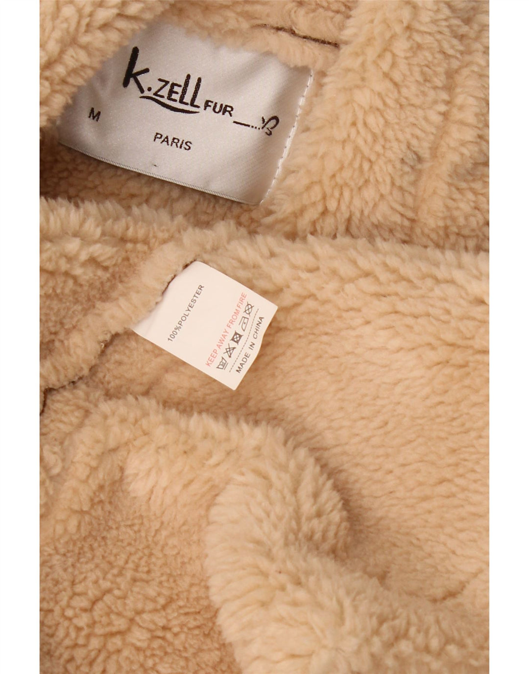 K. ZELL Damski płaszcz Sherpa o luźnym kroju UK 14 Średni brązowy geometryczny