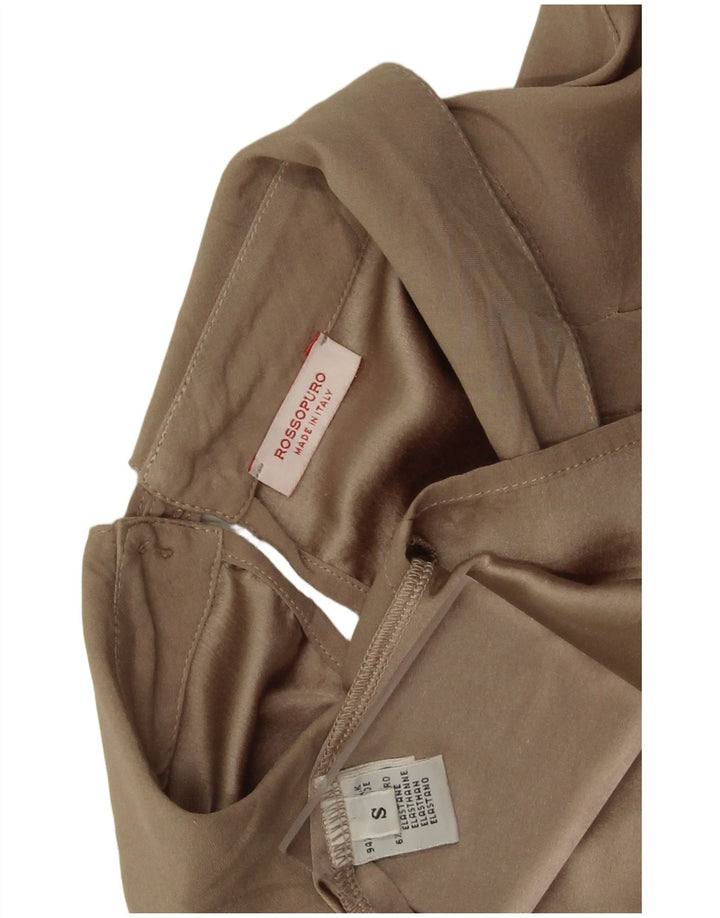 Vintage damska bluzka oversize z długim rękawem Top UK 10 Small Grey Silk