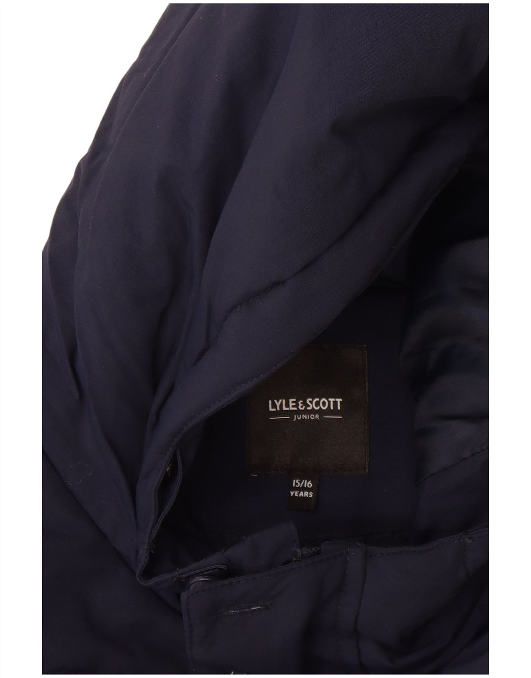 Lyle & Scott Chłopięca wyściełana kurtka z kapturem, 15-16 lat, granatowa, poliamid