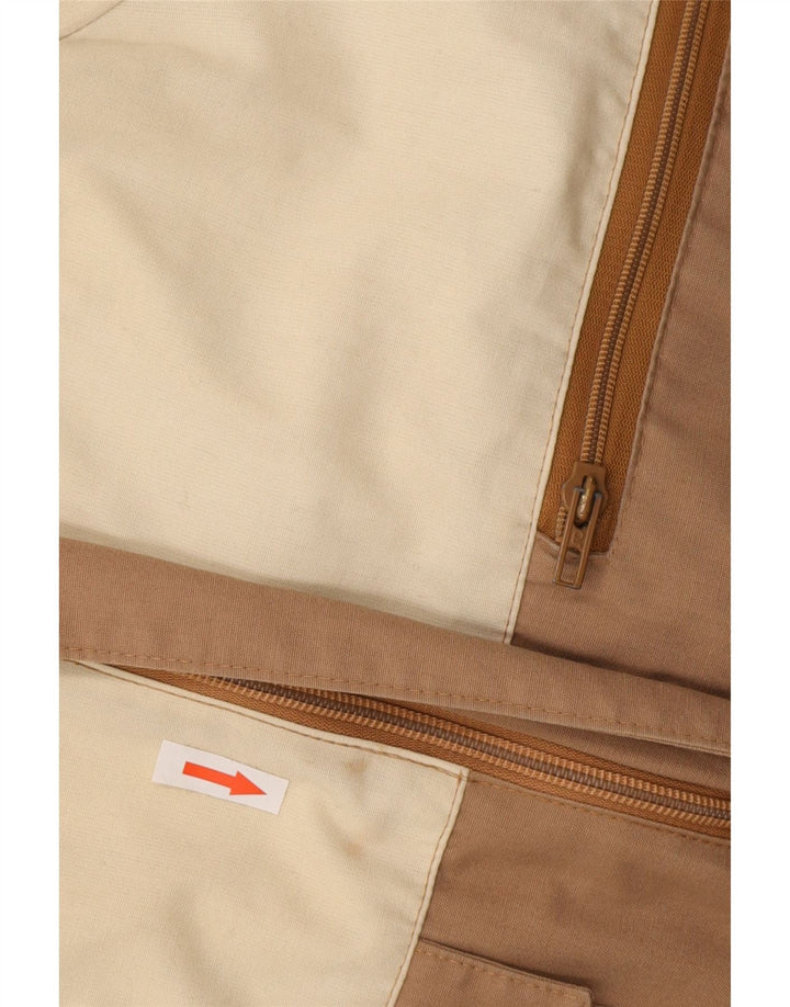 Męska kurtka wiatrówka z kapturem w stylu vintage IT 46 Mały beżowy blok kolorów