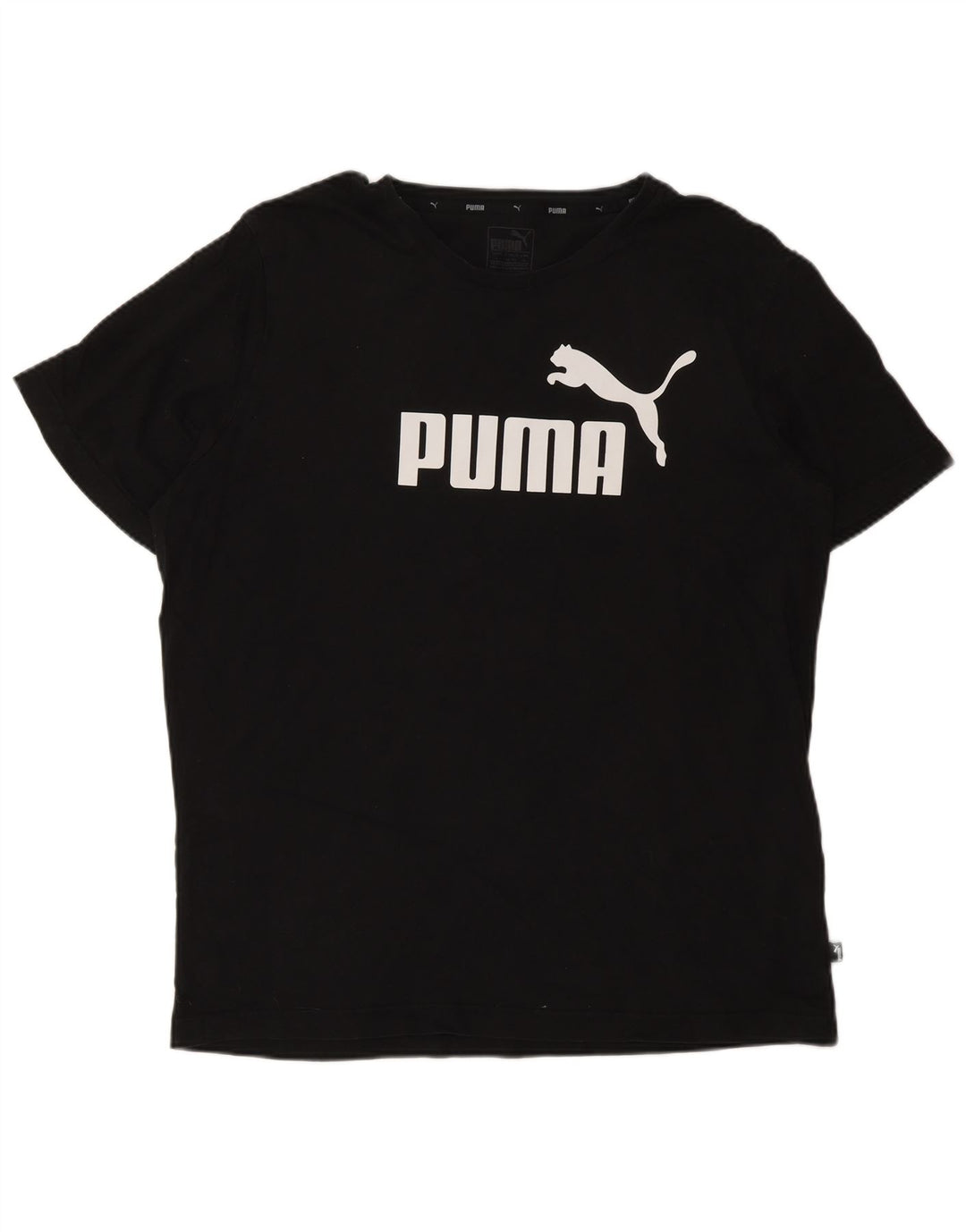Męski T-shirt z grafiką PUMA, duży, czarny, bawełniany