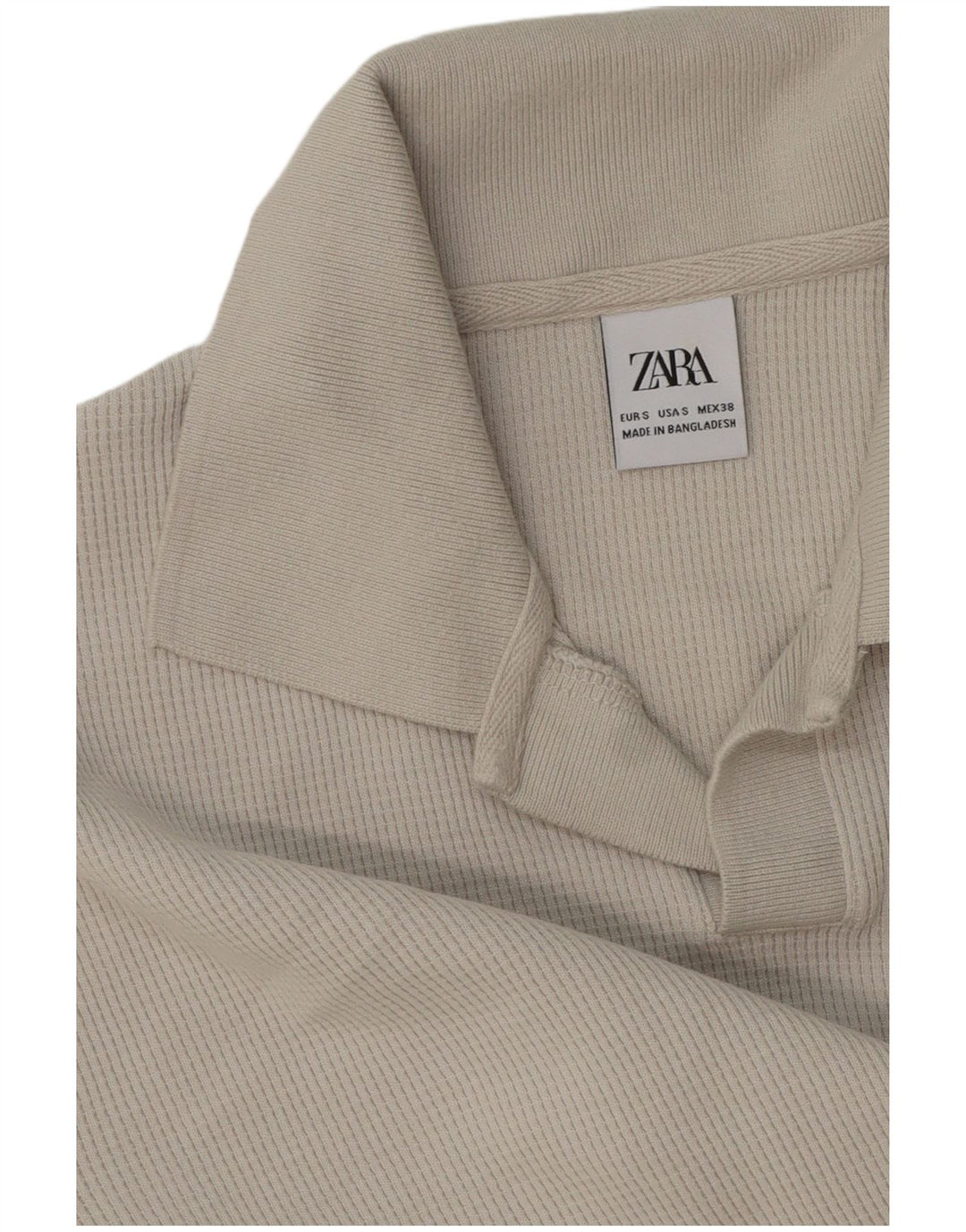 Męski sweter polo ZARA, mały, szary, bawełniany