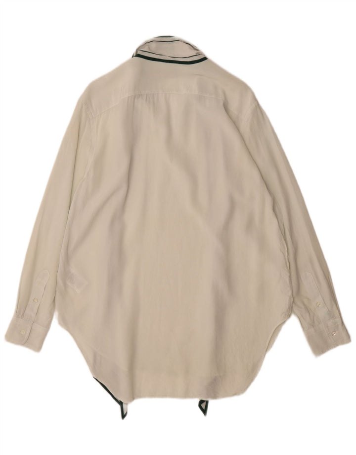 Damska koszulka Polo Ralph Lauren o długim kroju, oversize, US 4, mała, biała