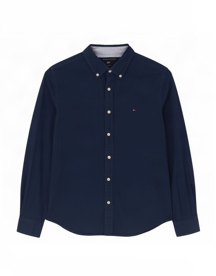 Koszula męska Tommy Hilfiger, mała, bawełniana, granatowa