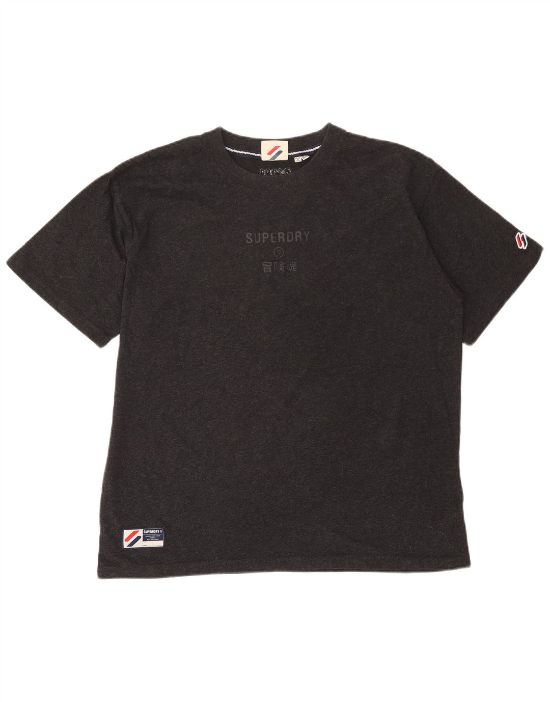 Damski T-shirt z grafiką Superdry Top UK 14, duży, szary, bawełniany