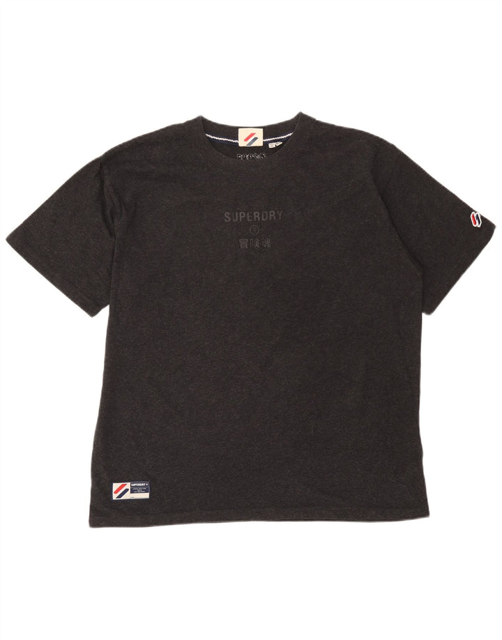 Damski T-shirt z grafiką Superdry Top UK 14, duży, szary, bawełniany