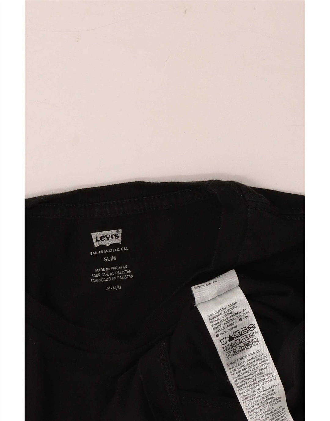 Męski wąski t-shirt Levi's Top, średni czarny, bawełniany