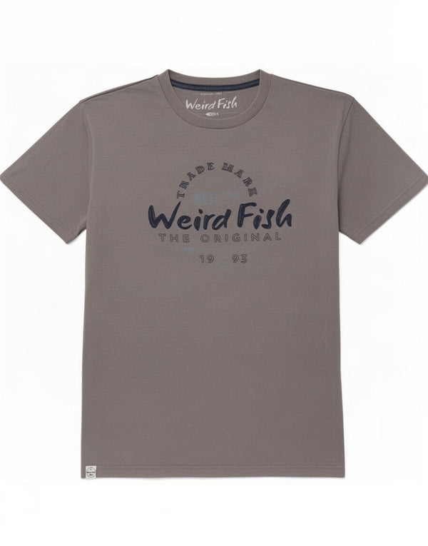 Weird Fish Mens Graphic T-Shirt Top Medium Grey Cotton