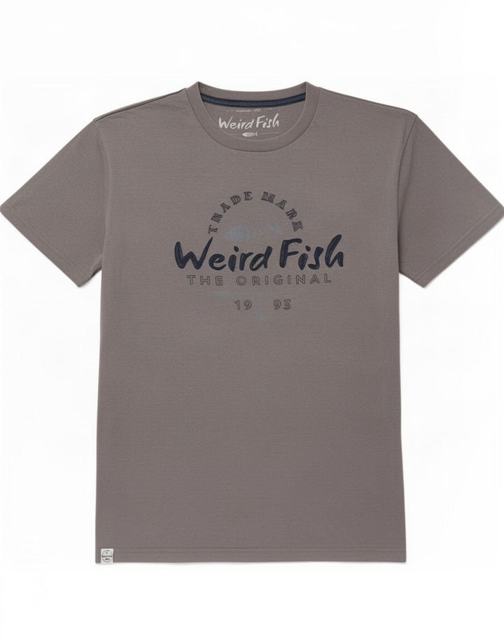 Męska koszulka z grafiką Weird Fish Top Medium Grey Cotton