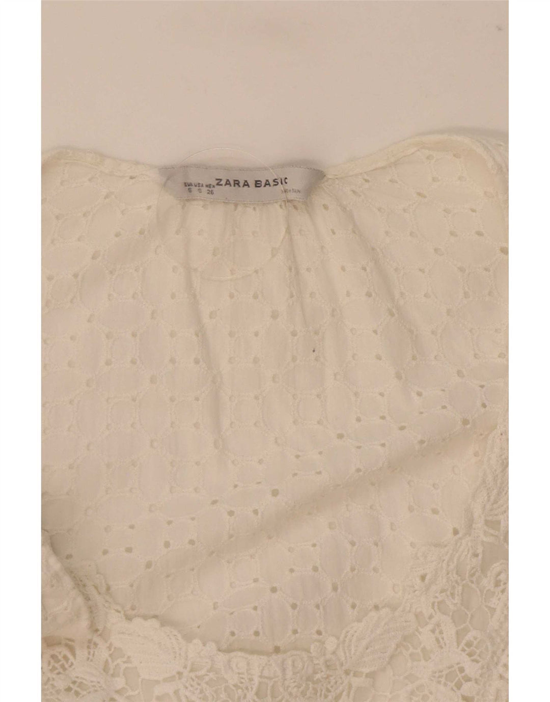 Bluzka damska Zara z rękawem 3/4 Top UK 10 Small White