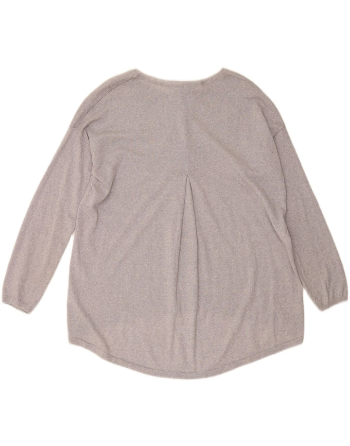 Damski sweter MONSOON o luźnym kroju z dekoltem w łódkę, UK 14, średni fiolet, wełna