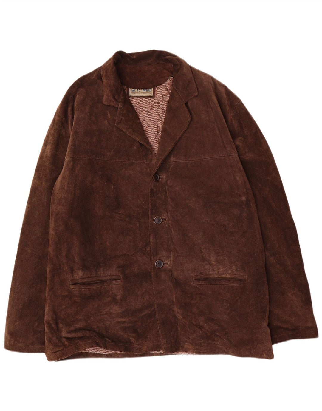 Zamszowa kurtka męska J. C. Twidd IT 52 XL, brązowa skóra