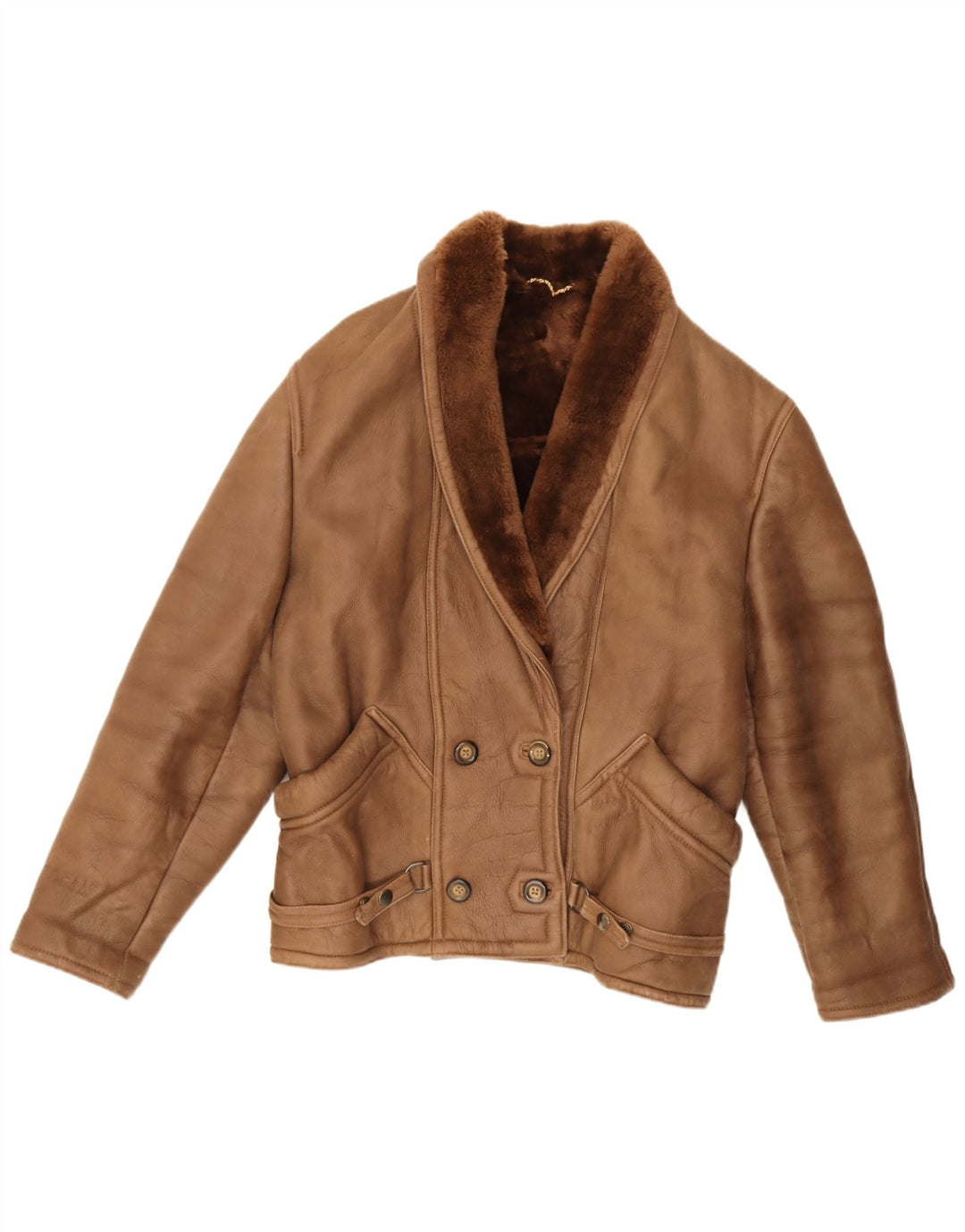 Damska kurtka typu oversize Shearling Fibok IT 50 XL Brązowa kurtka Shearling