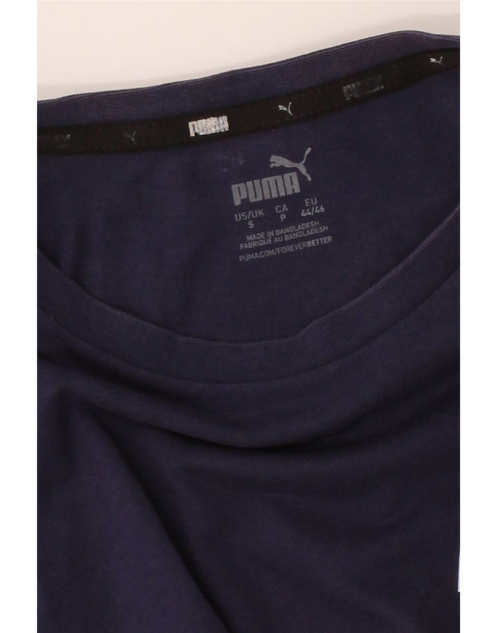 PUMA Mens Graphic T-Shirt Top Small Navy Blue Cotton Vintage Puma and Second-Hand Puma from Messina Hembry 