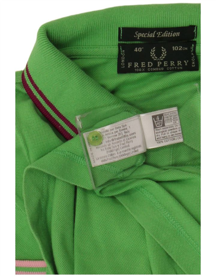 Męska koszulka polo Fred Perry, mała, zielona, bawełniana