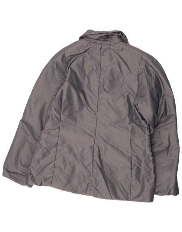 Max Mara Womens Windbreaker Jacket UK 14 Large Grey Nylon