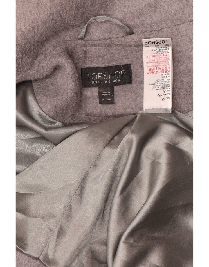 Topshop damski płaszcz oversize UK 12, średni szary poliester