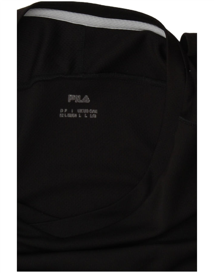 T-shirt męski Fila Top, duży, czarny, z blokami kolorów