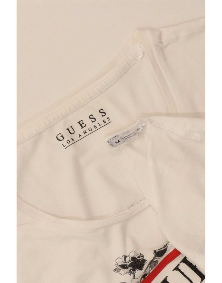 Damska koszulka graficzna Guess Top UK 12 Medium White
