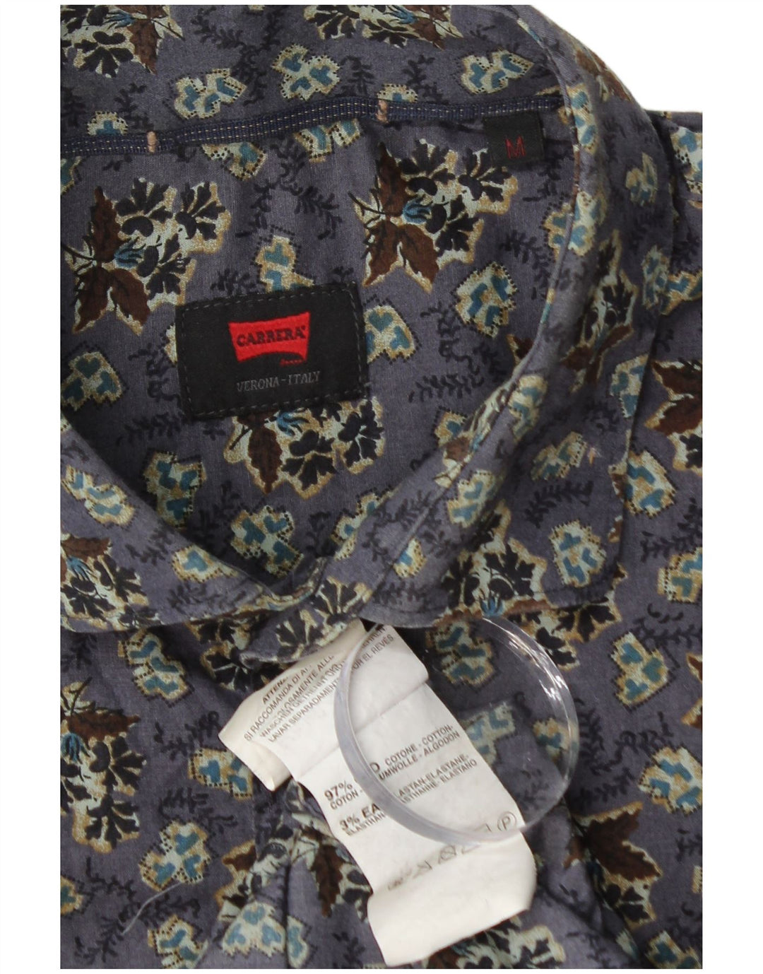 Koszula męska CARRERA Średni fiolet, bawełna w kwiaty