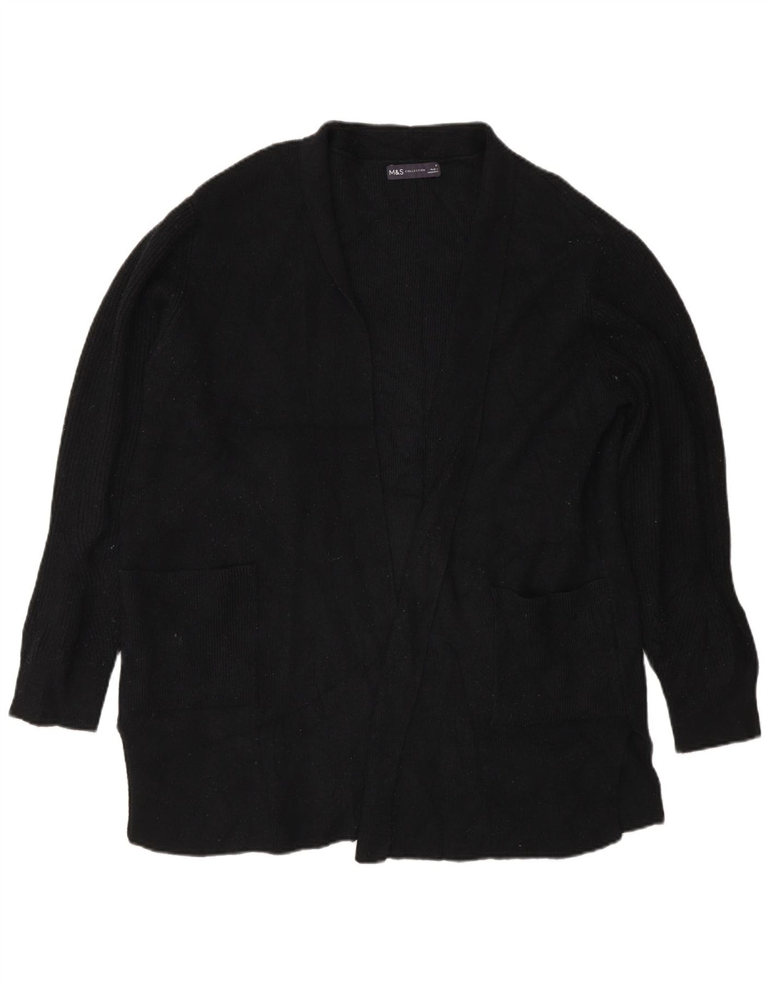 Marks & Spencer Damski sweter oversize z otwartym kardiganem, UK 18 XL, czarny