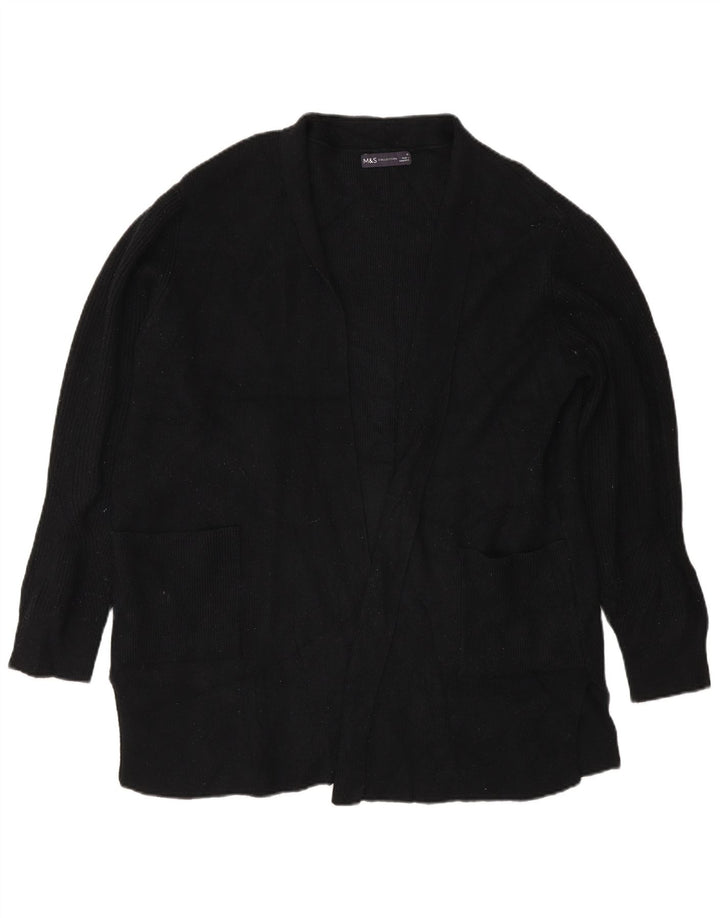 Marks & Spencer Damski sweter oversize z otwartym kardiganem, UK 18 XL, czarny