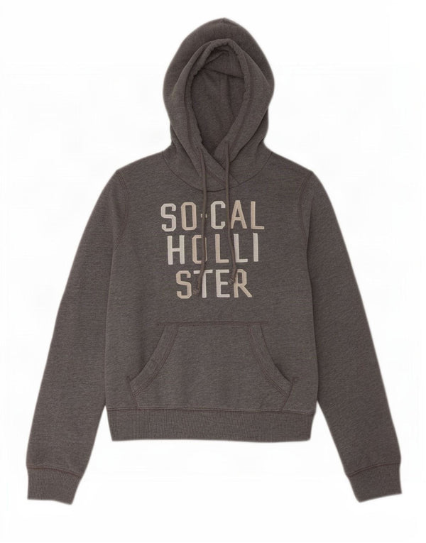Damska bluza z kapturem Hollister Graphic UK 6 XS, szara bawełna