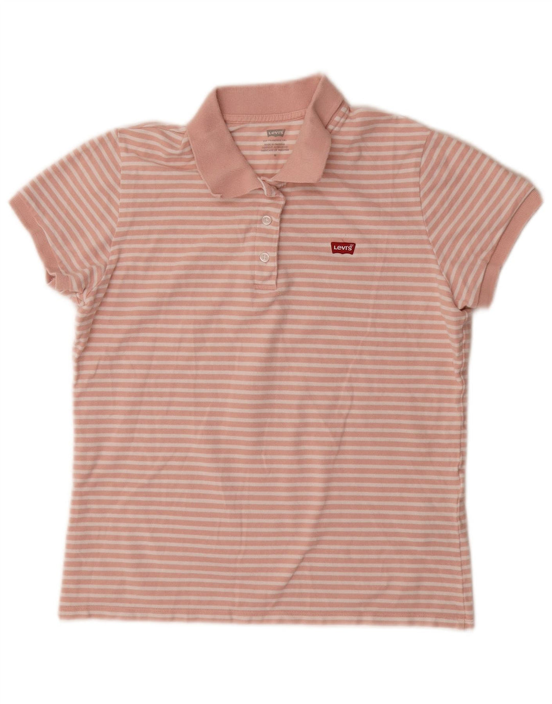 Damska koszulka polo Levi's UK 12 Średnioróżowa bawełniana w paski