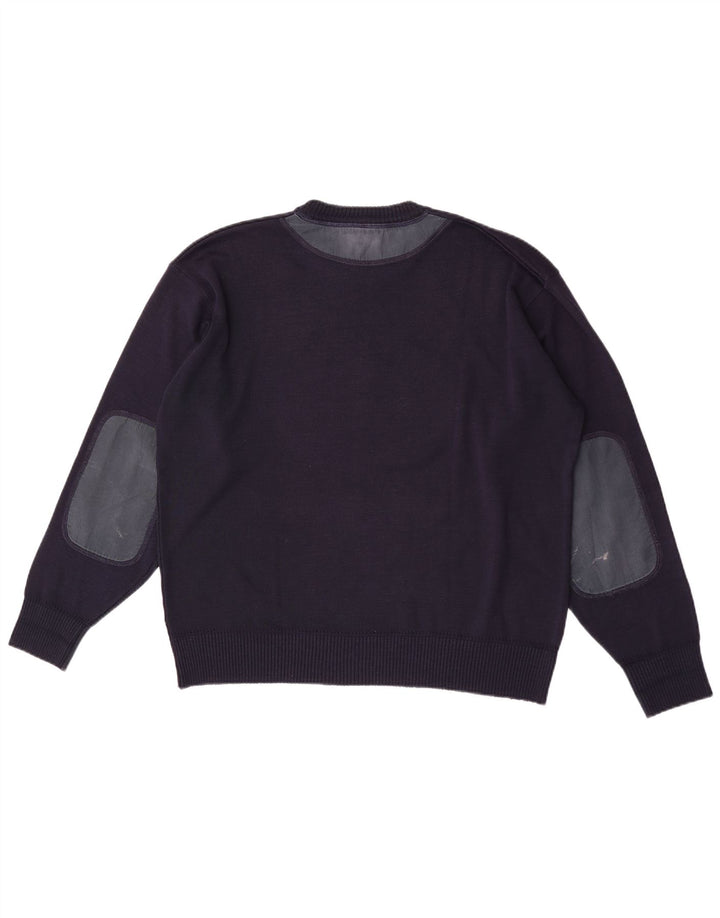 Niebieski męski sweter z okrągłym dekoltem Drake, duży, granatowy