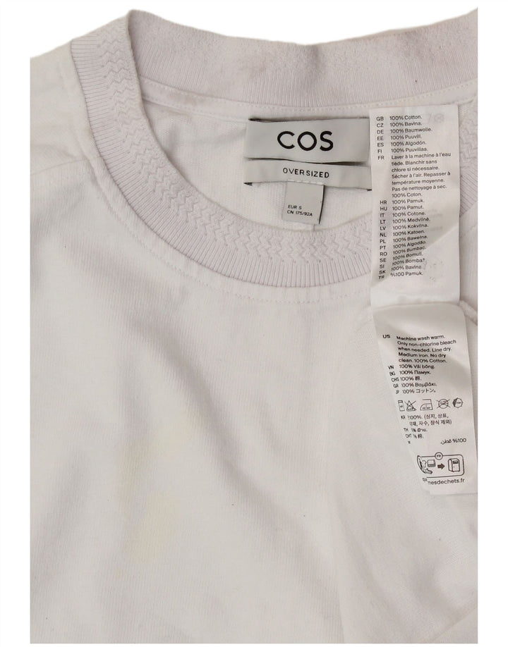 COS Męski T-shirt oversize, mały, biały, bawełniany