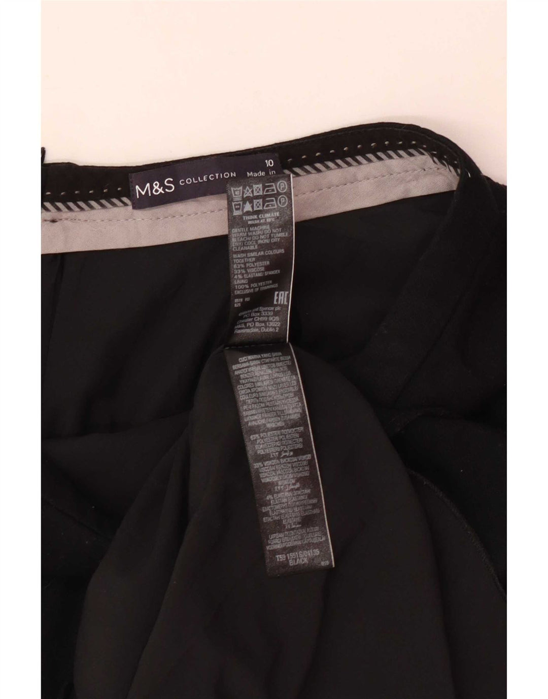 Marks & Spencer Damska spódnica ołówkowa UK 10 Small W26 Czarny poliester