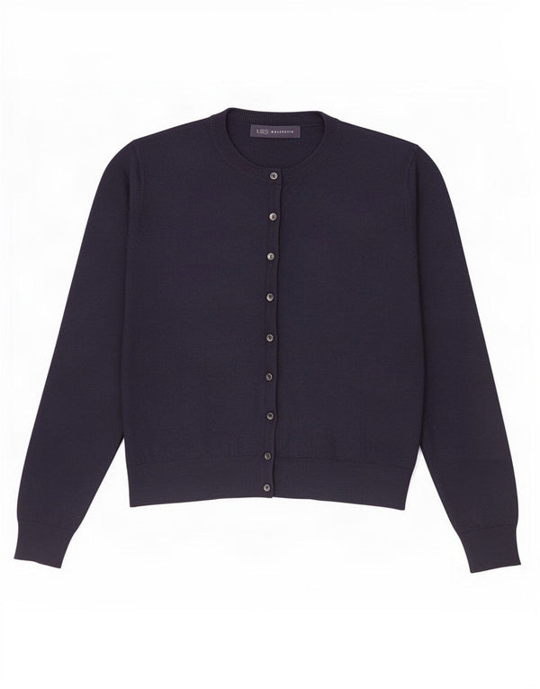 Marks & Spencer Damski sweter rozpinany UK 12, średni granatowy, wiskoza