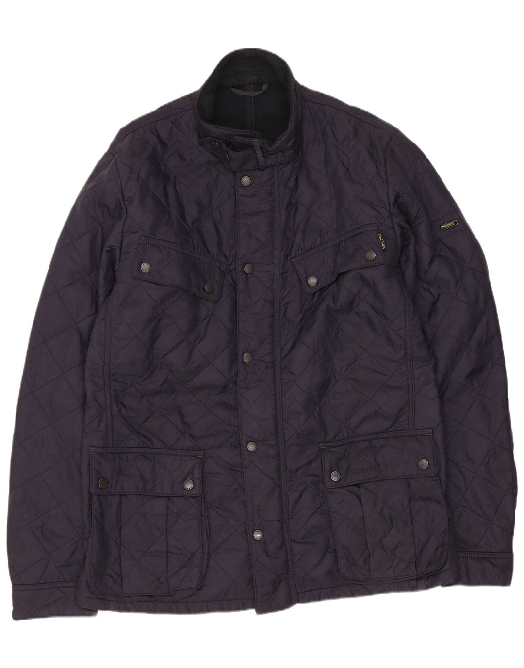 Męska pikowana kurtka Barbour UK 40, duża granatowa, poliamidowa