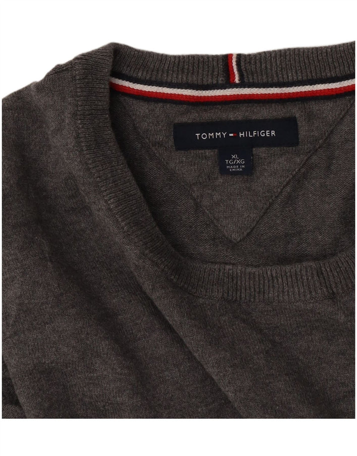 Męski sweter z okrągłym dekoltem Tommy Hilfiger XL, szary