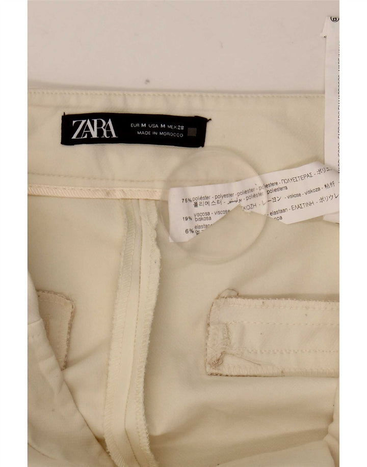 Spodnie damskie Zara Bootcut, średnie W28 L32, biały poliester
