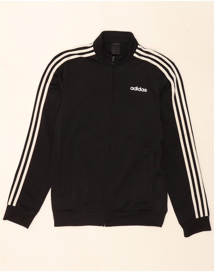 Adidas Męska bluza dresowa, mała, czarna, poliestrowa