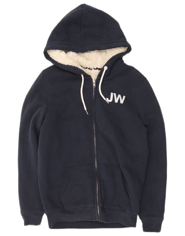 Jack Wills Męski sweter z kapturem z grafiką Sherpa, XS, granatowy, bawełniany
