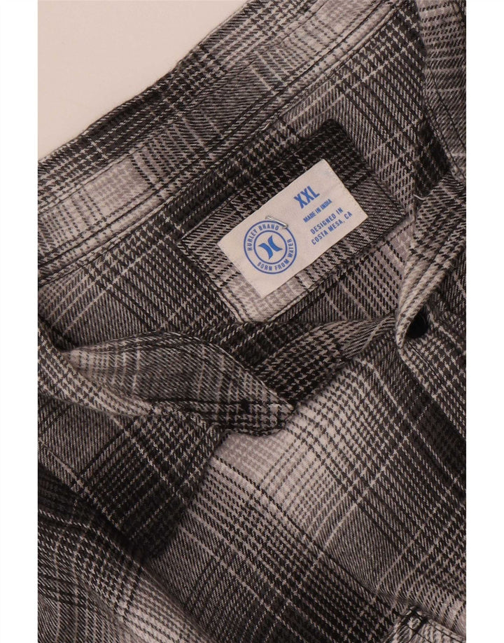 Męska koszula flanelowa Hurley 2XL w szarą kratę