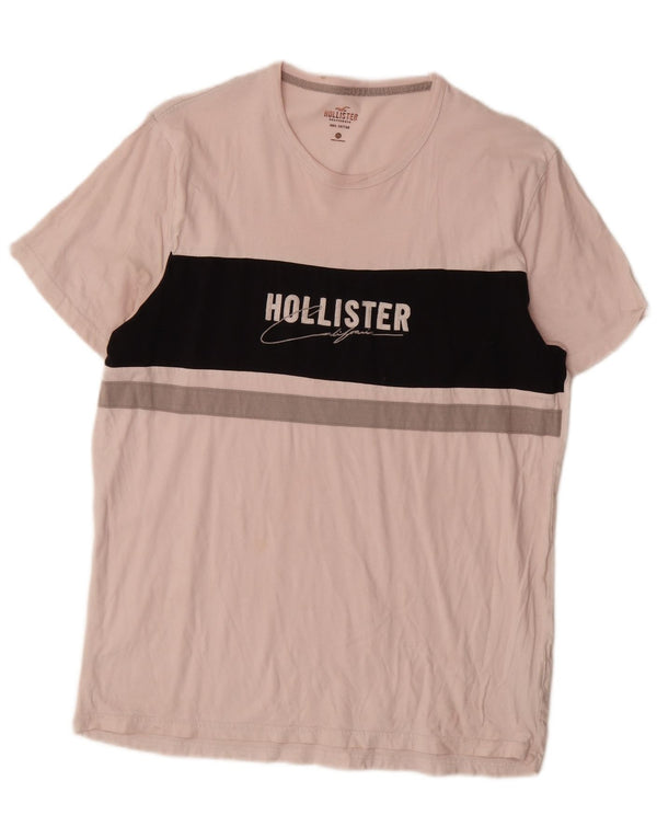 Hollister Womens Graphic T-Shirt Top UK 18 XL Pink Colourblock Cotton
