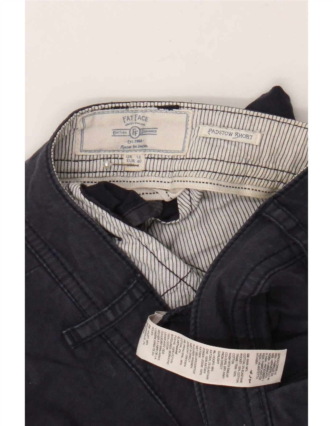 Damskie spodenki Chino Fat Face Padstow Regular UK 12 Medium W32 L5 Granatowe