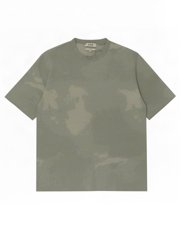 Cos Męski T-shirt o swobodnym kroju, mały, zielony, bawełniany Tie Dye
