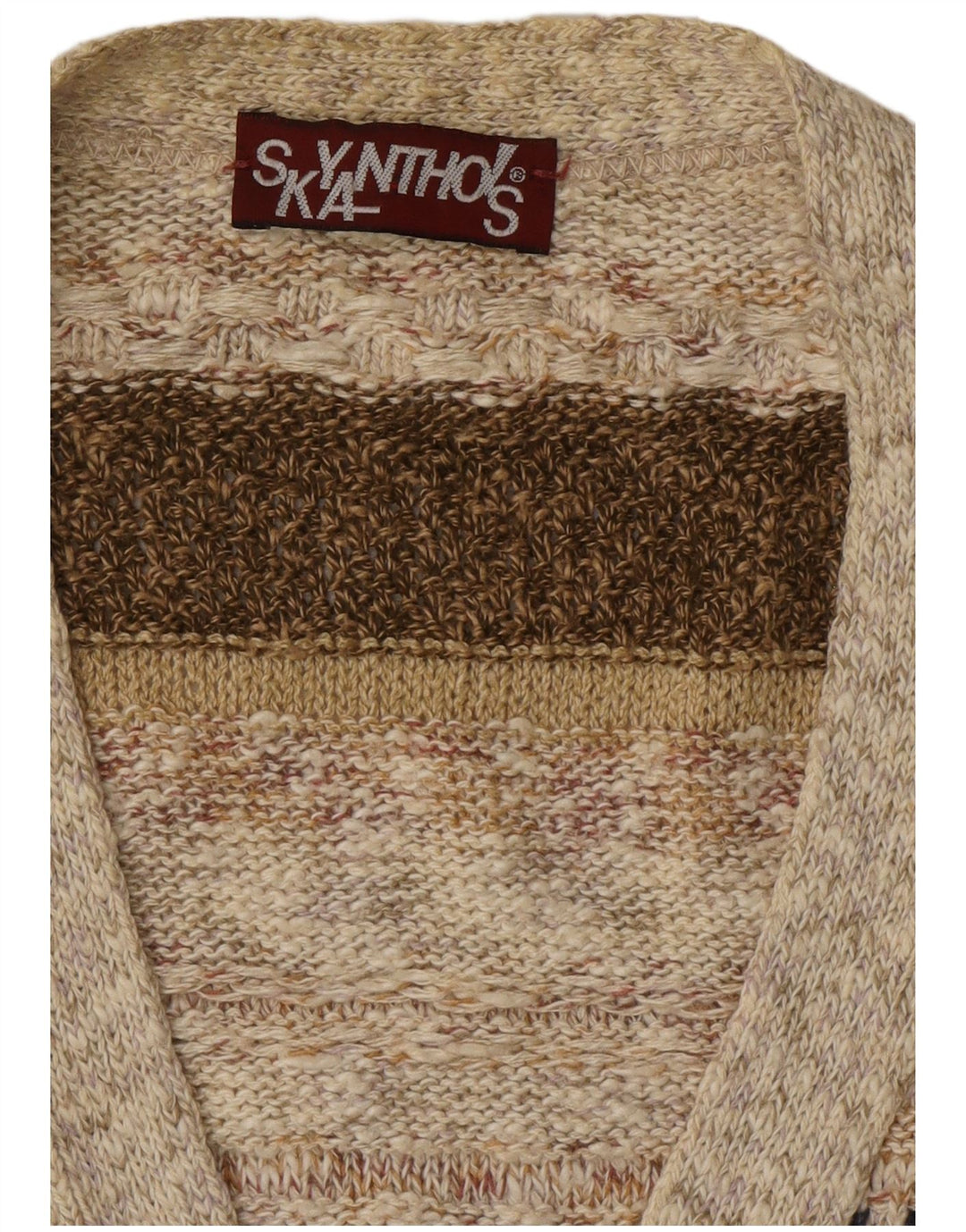 Męski sweter rozpinany VINTAGE w duże beżowe paski