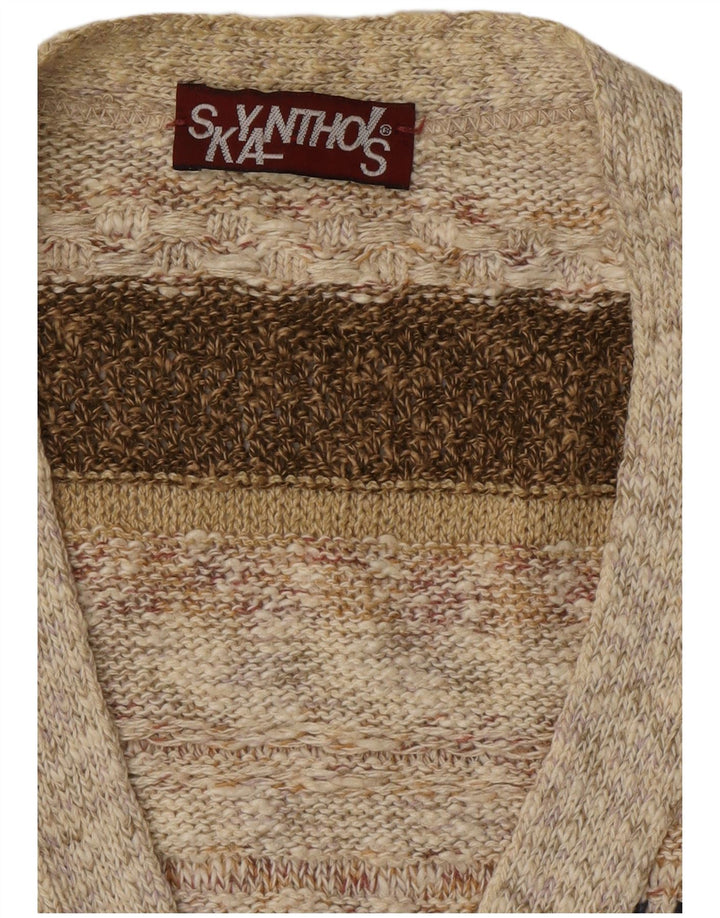 Męski sweter rozpinany VINTAGE w duże beżowe paski