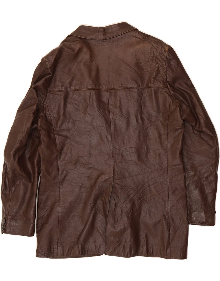 PICCINI Mens Leather Jacket UK 40 Large Brown Leather Vintage Piccini and Second-Hand Piccini from Messina Hembry 